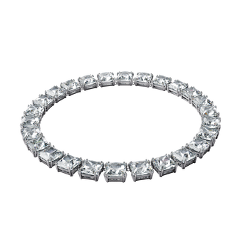 swarovski millenia necklace  square cut crystals  white  rhodium plated